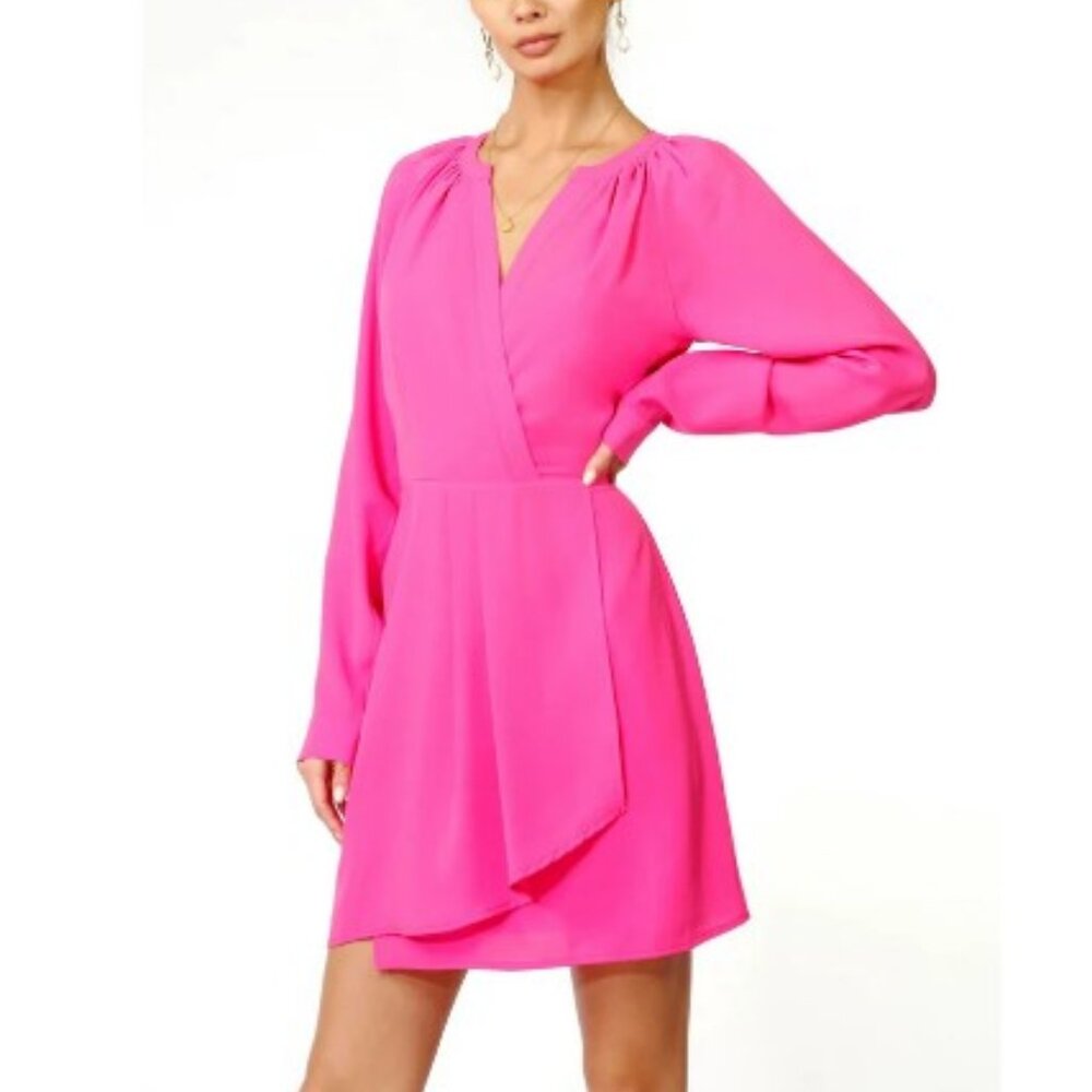 Adelyn Rae robe fuschia manches longues